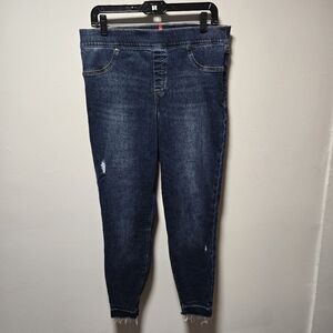 Spanx Distressed Skinny Jeggings Size XL Shapewear Dark Wash Skinny Jeans